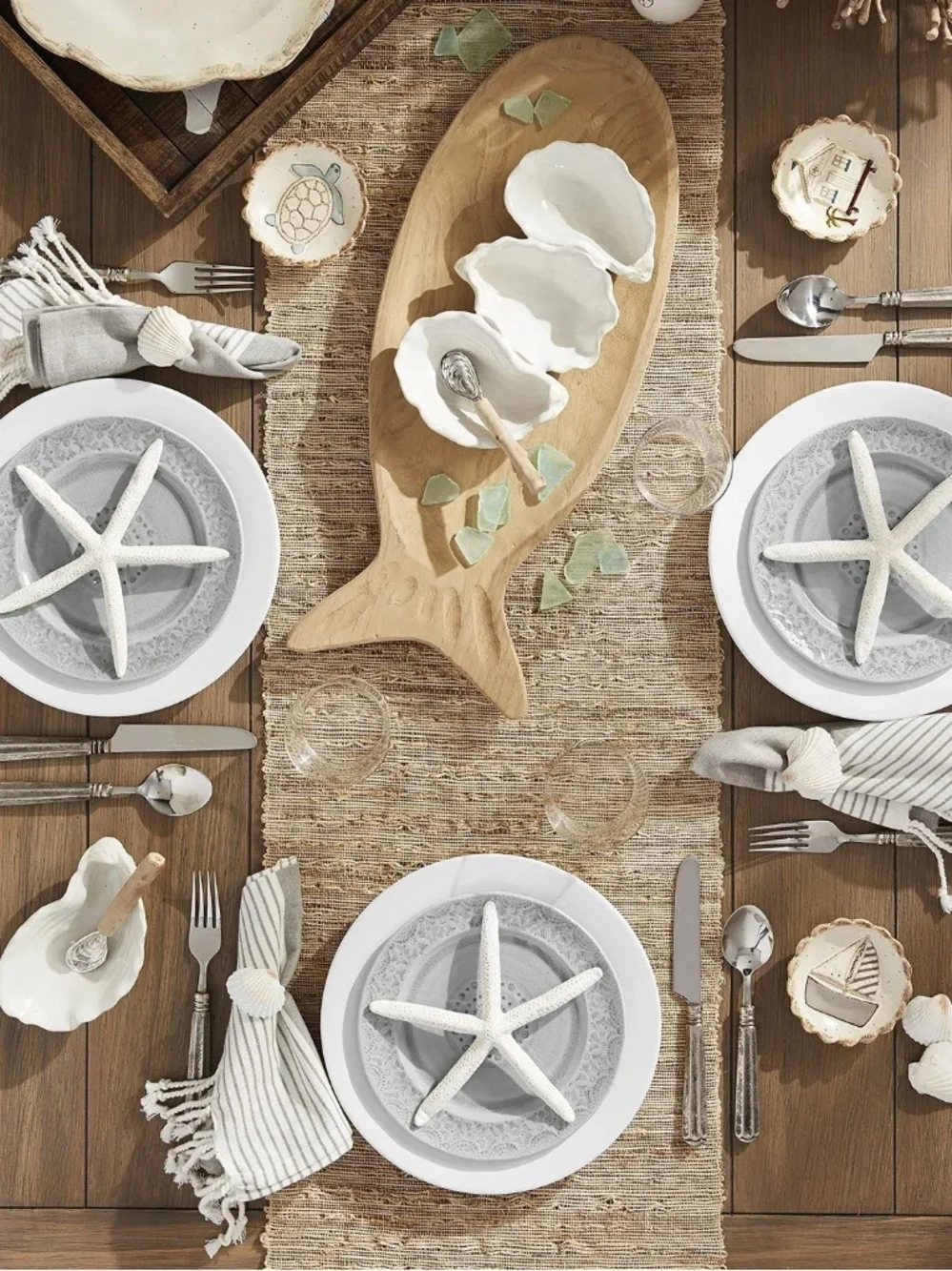 MUD PIE NWT oyster shaped dip set